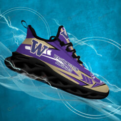 Washington Huskies Logo Pattern 3D Max Soul Sneaker Shoes In Purple Gold