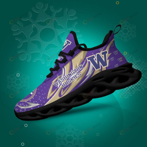 Washington Huskies Logo Triangle Pattern 3D Max Soul Sneaker Shoes