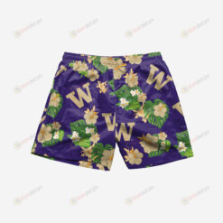 Washington Huskies Original Floral Hawaiian Men Shorts Swim Trunks - Print Shorts