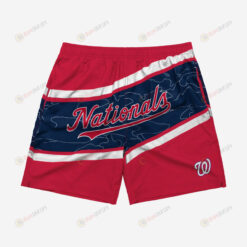 Washington Nationals Big Wordmark Hawaiian Men Shorts Swim Trunks - Print Shorts