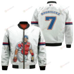 Washington Nationals Ivan Rodriguez 7 White For Nationals Fans Bomber Jacket 3D Printed