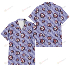 Washington Nationals Light Purple Hibiscus Pattern Stripe Powder Purple 3D Hawaiian Shirt