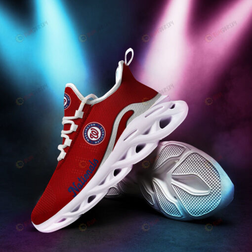 Washington Nationals Logo Pattern 3D Max Soul Sneaker Shoes In Red