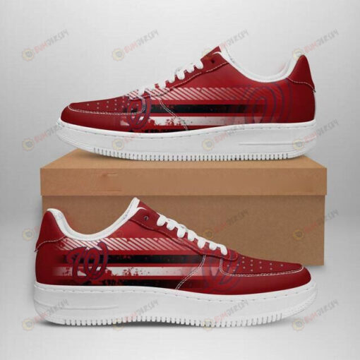 Washington Nationals Logo Pattern Air Force 1 Printed In Red