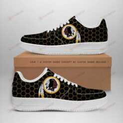 Washington Redskins Logo Beehive Pattern Air Force 1 Printed In Black