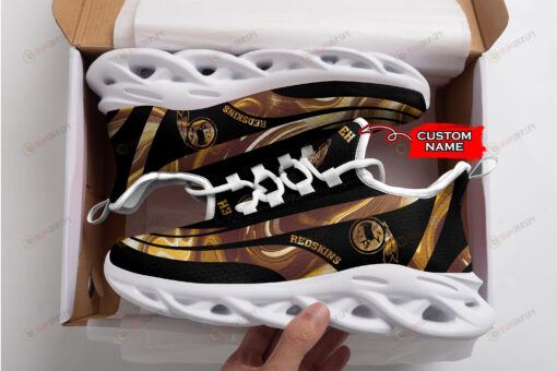 Washington Redskins Logo Color Stripe Pattern Custom Name 3D Max Soul Sneaker Shoes