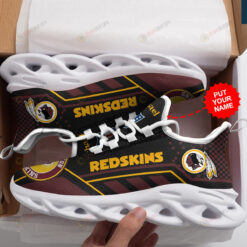 Washington Redskins Logo Custom Name Pattern 3D Max Soul Sneaker Shoes In Red And Black