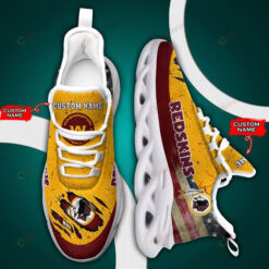 Washington Redskins Logo Flag Pattern Custom Name 3D Max Soul Sneaker Shoes