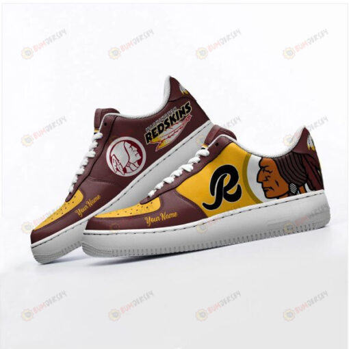 Washington Redskins Logo Illustration Image Pattern Custom Name Air Force 1 Printed