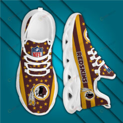 Washington Redskins Logo Stripe And Stars Pattern 3D Max Soul Sneaker Shoes