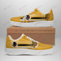 Washington Redskins Logo Stripe Pattern Air Force 1 Printed In Yellow