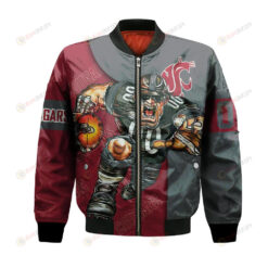 Washington State Cougars Bomber Jacket 3D Printed Football