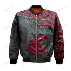 Washington State Cougars Bomber Jacket 3D Printed Grunge Polynesian Tattoo