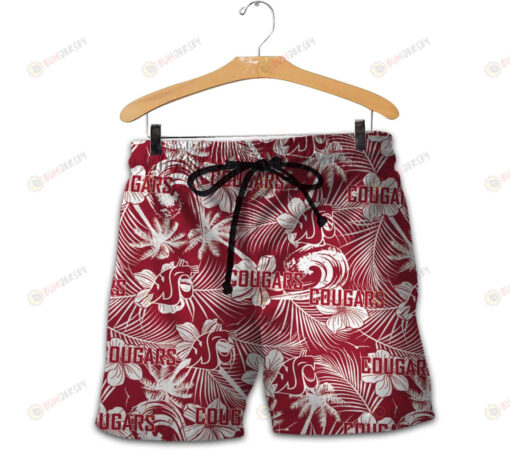 Washington State Cougars Men Shorts Tropical Seamless