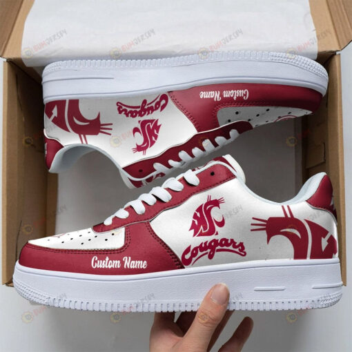 Washington State Cougars Team Logo Custom Name Air Force 1 Shoes