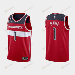 Washington Wizards 1 Johnny Davis 2022-23 Icon Edition Red Men Jersey