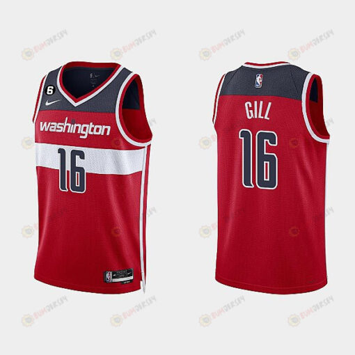 Washington Wizards 16 Anthony Gill 2022-23 Icon Edition Red Men Jersey