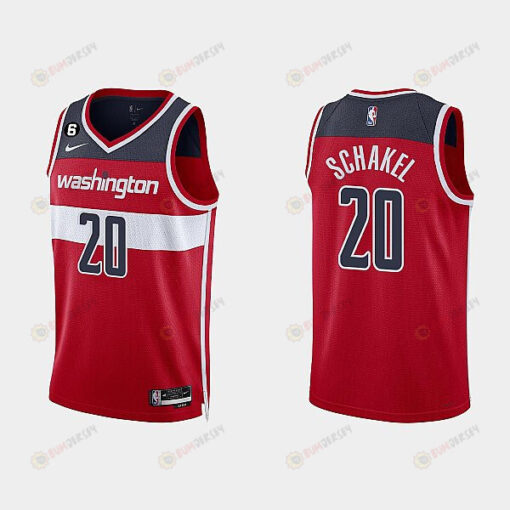 Washington Wizards 20 Jordan Schakel 2022-23 Icon Edition Red Men Jersey