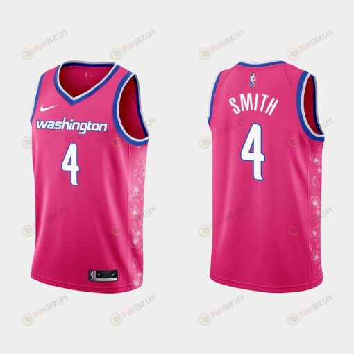 Washington Wizards 4 Ish Smith 2022-23 Cherry Blossom City Pink Men Jersey