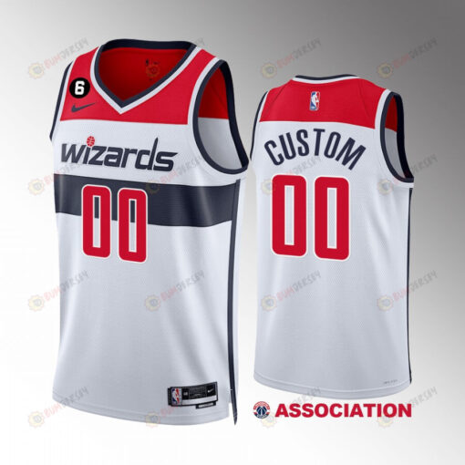 Washington Wizards Custom 00 White Association Edition Men Jersey 2022-23 Swingman
