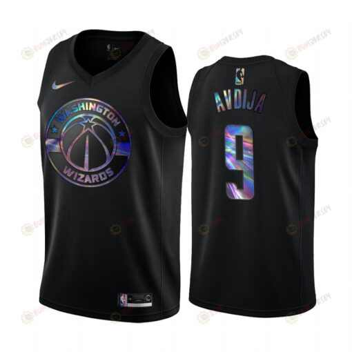 Washington Wizards Deni Avdija 9 Jersey Iridescent Holographic Black Limited Edition