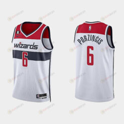 Washington Wizards Kristaps Porzingis 6 2022-23 Association Edition White Men Jersey Swingman