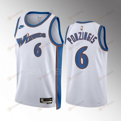 Washington Wizards Kristaps Porzingis 6 2022-23 Classic Edition White Jersey Swingman