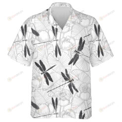 Water Lilies And Dragonflies Vintage Style Hawaiian Shirt