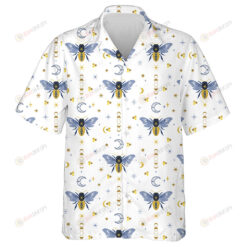 Watercolor Celestial And Bees Boho Magical Hawaiian Shirt