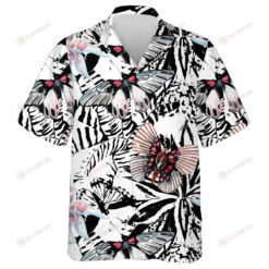 Watercolor Exotic Flowers Tropical Orchids And Butterfly Hawaiian Shirt