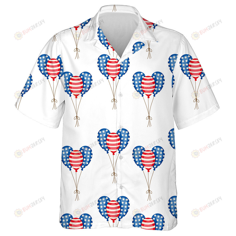 Watercolor Paint Balloons Bunch For Independence Day Hawaiian Shirt