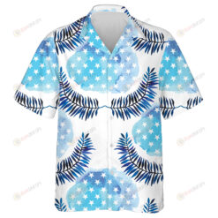 Watercolor Starry Blue Texture With Floral Design Hawaiian Shirt