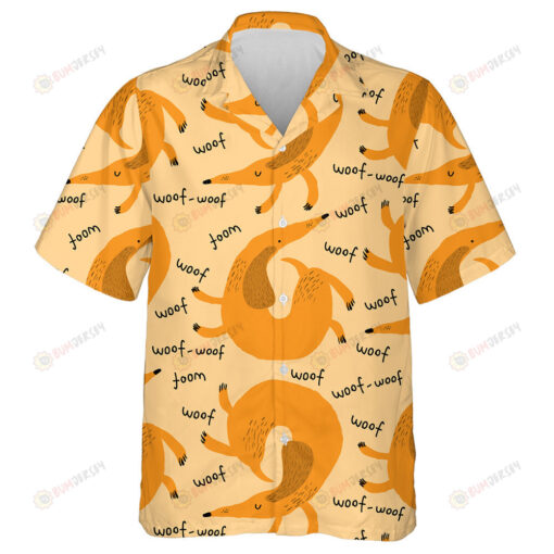 Watercolor Summer Dachshund Dog Woof Woof Hawaiian Shirt