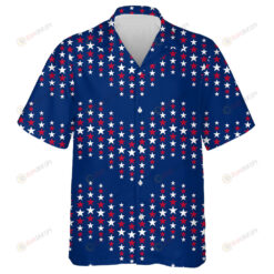 Wavy Ornament With Stars In Traditional American Colors Hawaiian Shirt