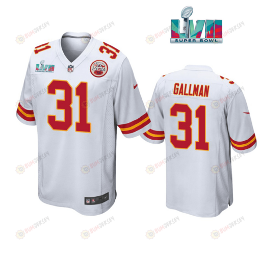 Wayne Gallman 31 Kansas City Chiefs Super Bowl LVII White Men's Jersey