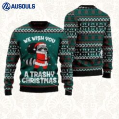 We Wish You A Trashy Christmas Raccoon Christmas Xmas Ugly Sweaters For Men Women Unisex