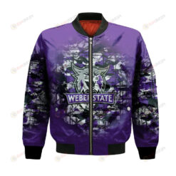 Weber State Wildcats Bomber Jacket 3D Printed Camouflage Vintage