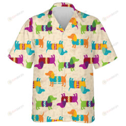 Well Dressed Fancy Colorful Dachshund Wiener Hawaiian Shirt