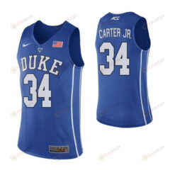 Wendell Carter Jr 34 Elite Duke Blue Devils Basketball Jersey Blue