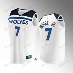 Wendell Moore Jr. 7 Timberwolves White Jersey Fast Break 2022-23 Association Edition