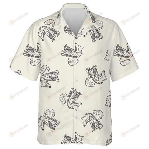 Werewolf Doodle On Light Grey Background Hawaiian Shirt