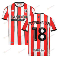 Wes Foderingham 18 Sheffield United 2022-23 Home Jersey - Red/White Stripes