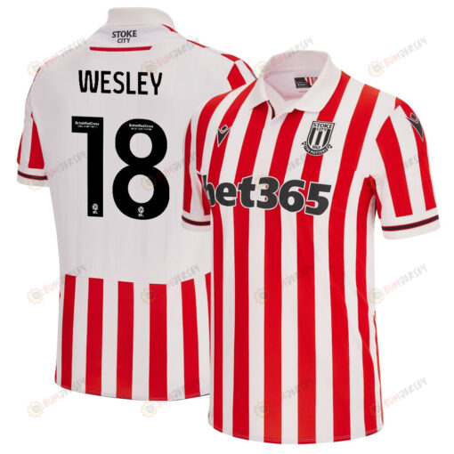 Wesley 18 Stoke City FC 2023/24 Home Men Jersey - White Red