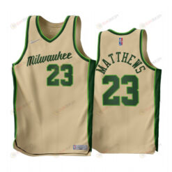 Wesley Matthews 23 2022-23 Milwaukee Bucks Cream Earned Edition Men Jersey