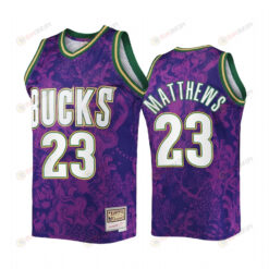 Wesley Matthews 23 Lunar New Year 2022 Milwaukee Bucks Purple Jersey Mitchell Ness