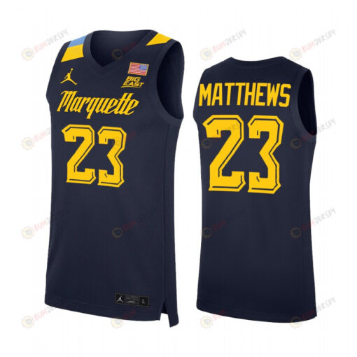 Wesley Matthews 23 Marquette Golden Eagles Alumni Uniform Jersey College Basketball Blue