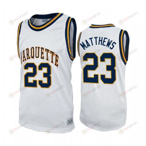 Wesley Matthews 23 Marquette Golden Eagles Alumni Uniform Jersey Commemorative Classic White