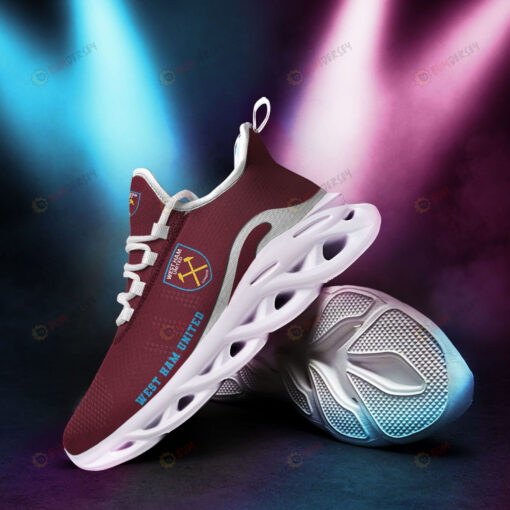 West Ham United Logo Pattern 3D Max Soul Sneaker Shoes In Claret