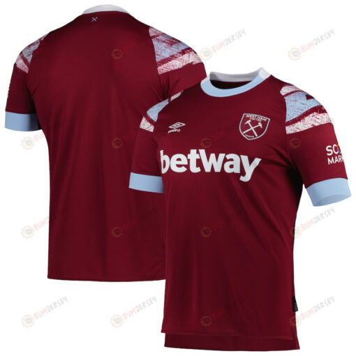 West Ham United Umbro 2022/23 Home Team Jersey - Burgundy