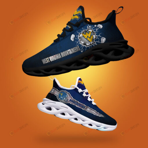 West Virginia Mountaineers Logo Broken Pattern 3D Max Soul Sneaker Shoes